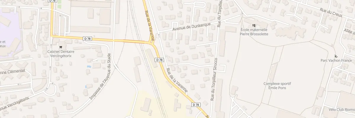 Plan du 2 Rue Henri Barbusse à Riom