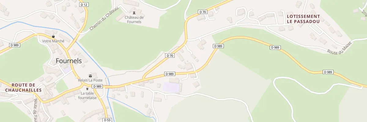 Plan du 5007 Fournels Village à Fournels