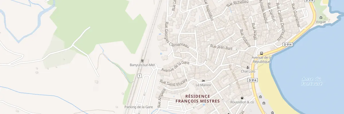 Plan du 12 Av de la Gare à Banyuls-sur-Mer