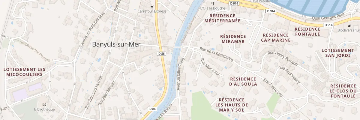 Plan du 22 Rue Joliot Curie à Banyuls-sur-Mer