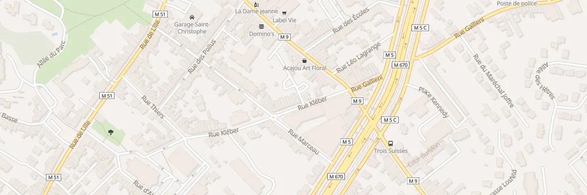 Plan du 12 Rue Kléber à Mouvaux