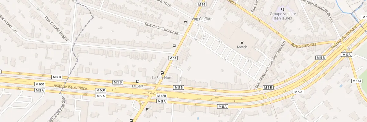 Plan du 130T Rue Jean Jaures à Villeneuve-d’Ascq