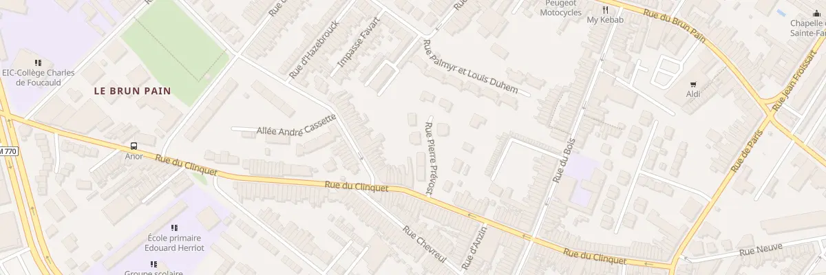 Plan du 25 Rue Pierre Prévost à Tourcoing
