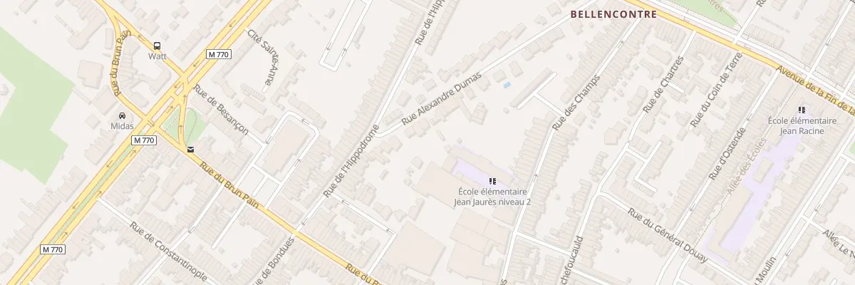 Plan du 93 Rue Alexandre Dumas à Tourcoing