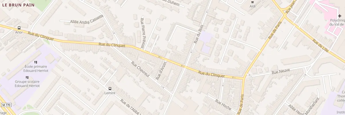 Plan du 70 Rue du Clinquet à Tourcoing