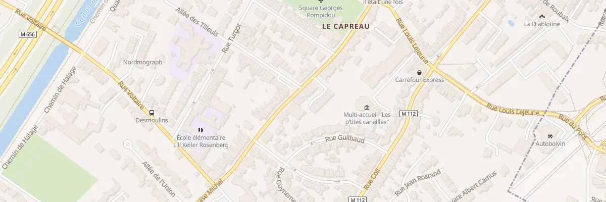 Plan du 100 Rue Louise Michel à Wasquehal