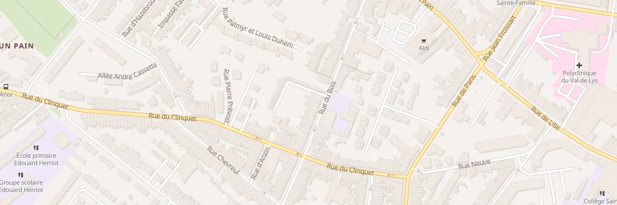 Plan du 74 Rue du Bois à Tourcoing