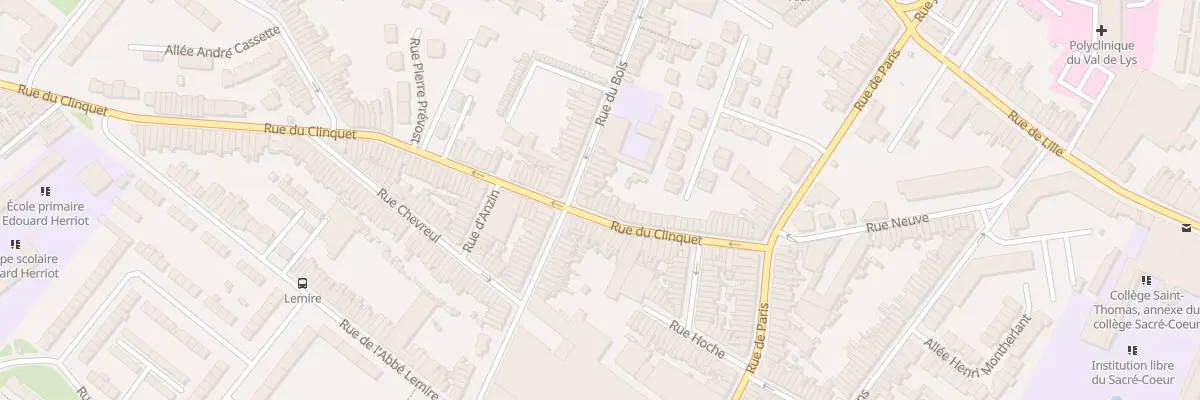 Plan du 50 Rue du Clinquet à Tourcoing