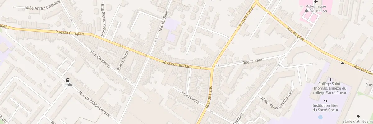 Plan du 20 Rue du Clinquet à Tourcoing