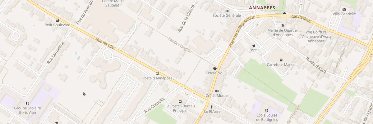 Plan du 100 Rue de Lille à Villeneuve-d’Ascq