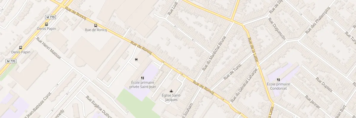 Plan du 100 Rue de Roncq à Tourcoing