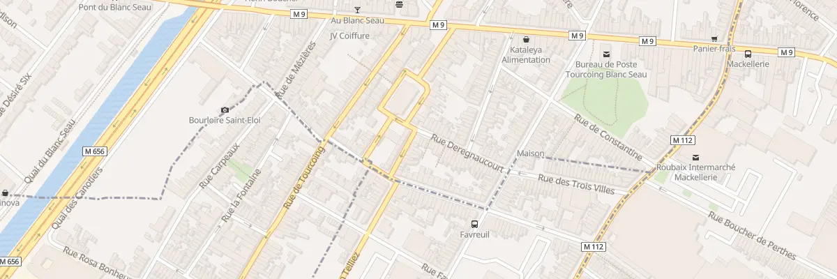 Plan du 2 Rue Deregnaucourt à Tourcoing