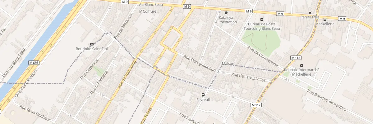 Plan du 12 Rue Deregnaucourt à Tourcoing