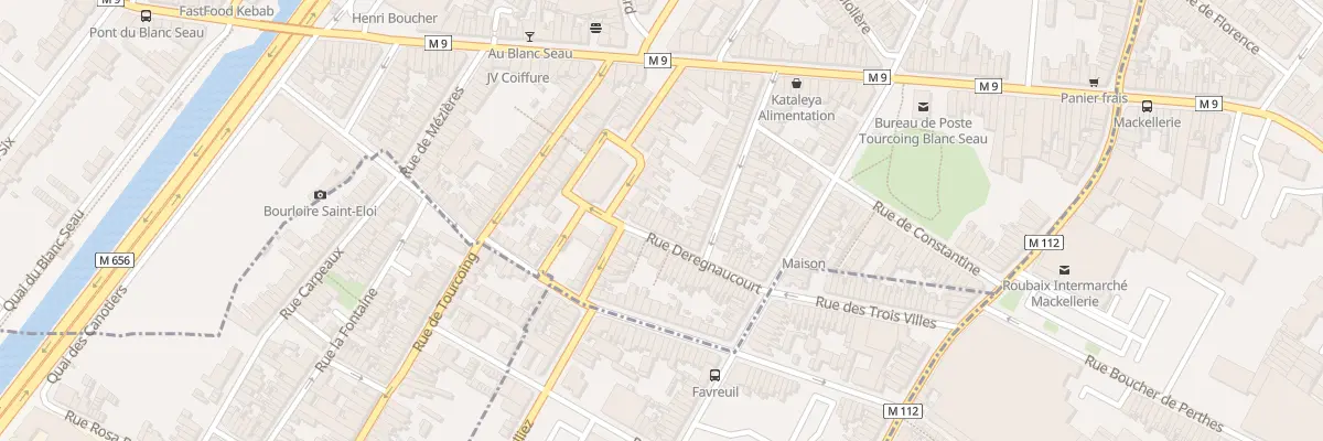 Plan du 9 Rue Deregnaucourt à Tourcoing