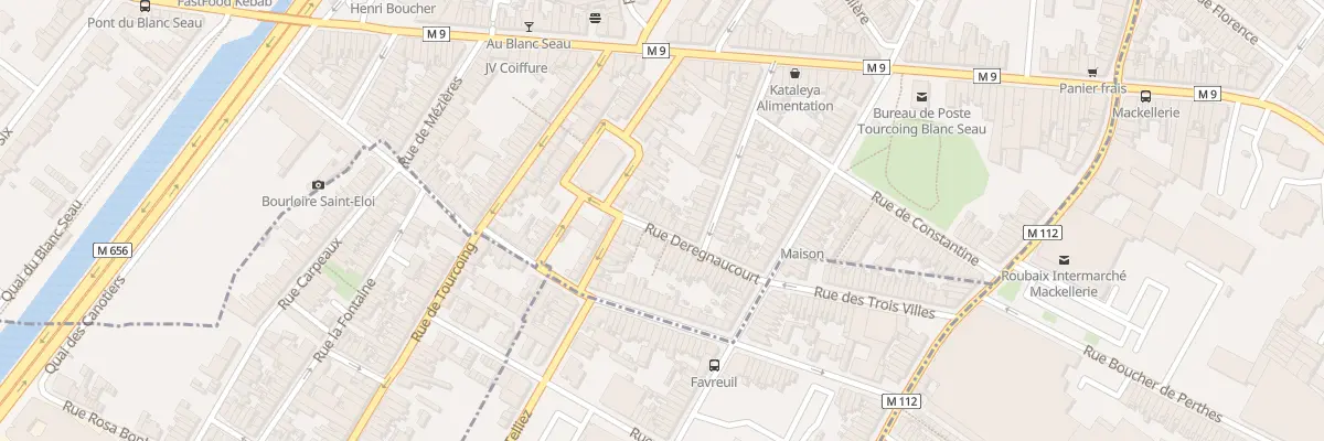Plan du 11 Rue Deregnaucourt à Tourcoing