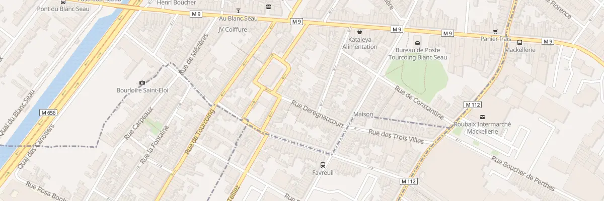 Plan du 13 Rue Deregnaucourt à Tourcoing