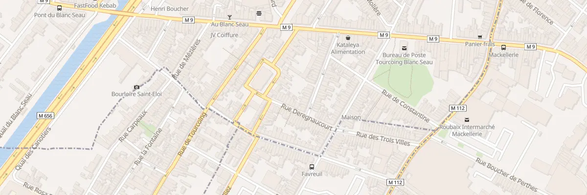 Plan du 15 Rue Deregnaucourt à Tourcoing