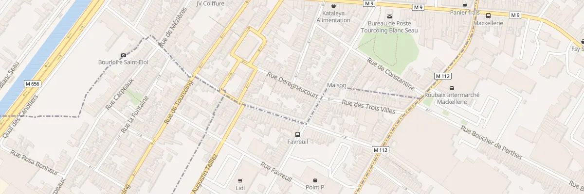 Plan du 30 Rue Deregnaucourt à Tourcoing