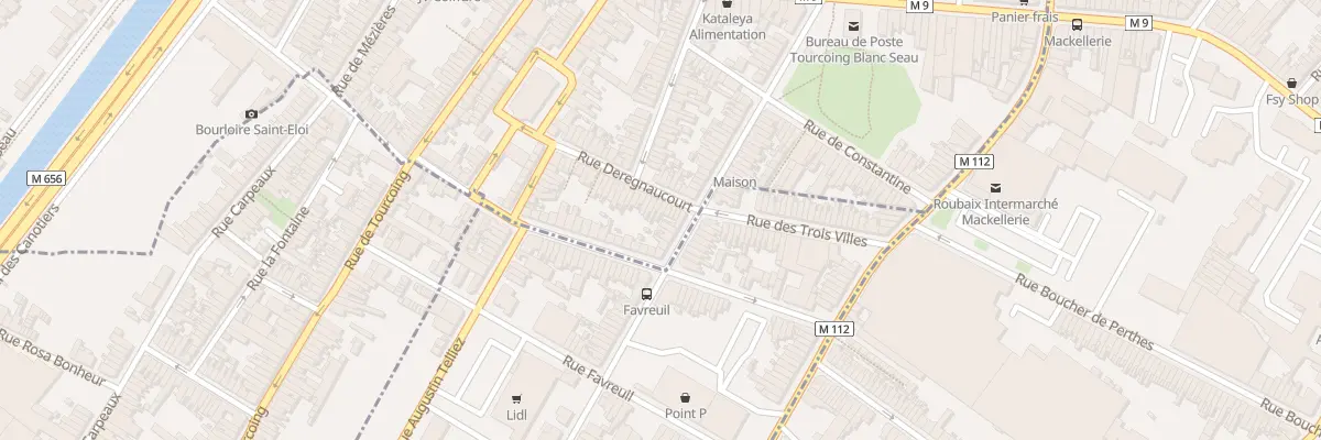Plan du 40 Rue Deregnaucourt à Tourcoing