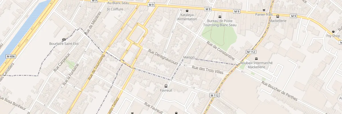 Plan du 29 Rue Deregnaucourt à Tourcoing