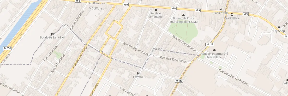 Plan du 31 Rue Deregnaucourt à Tourcoing