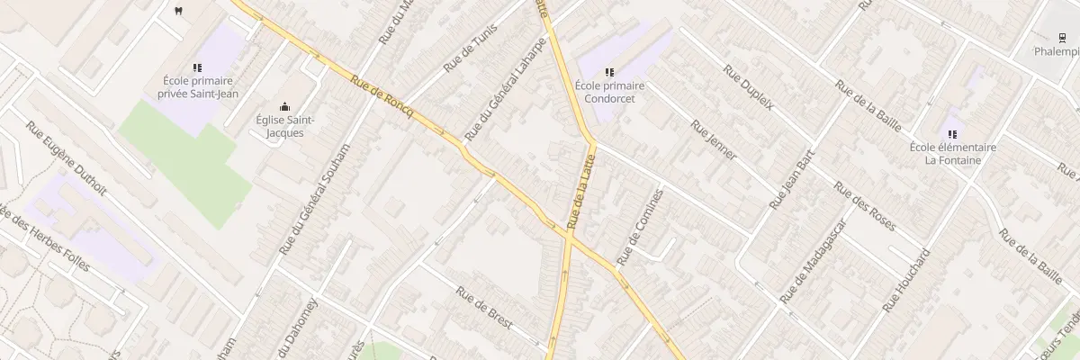 Plan du 10 Rue de Roncq à Tourcoing