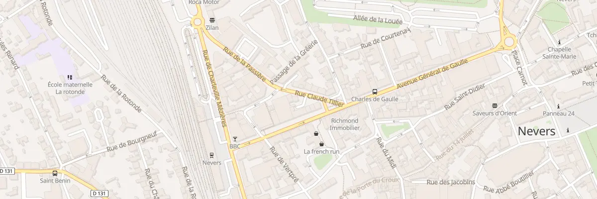 Plan du 1 Rue Claude Tillier à Nevers