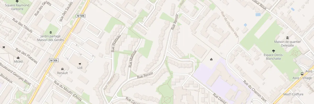 Plan du 13 Rue Renoir à Villeneuve-d’Ascq