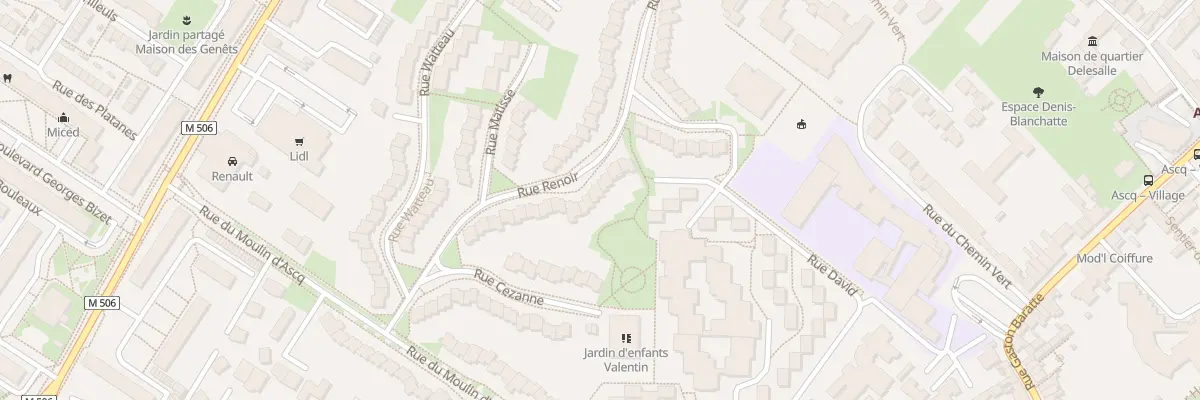Plan du 22 Rue Renoir à Villeneuve-d’Ascq