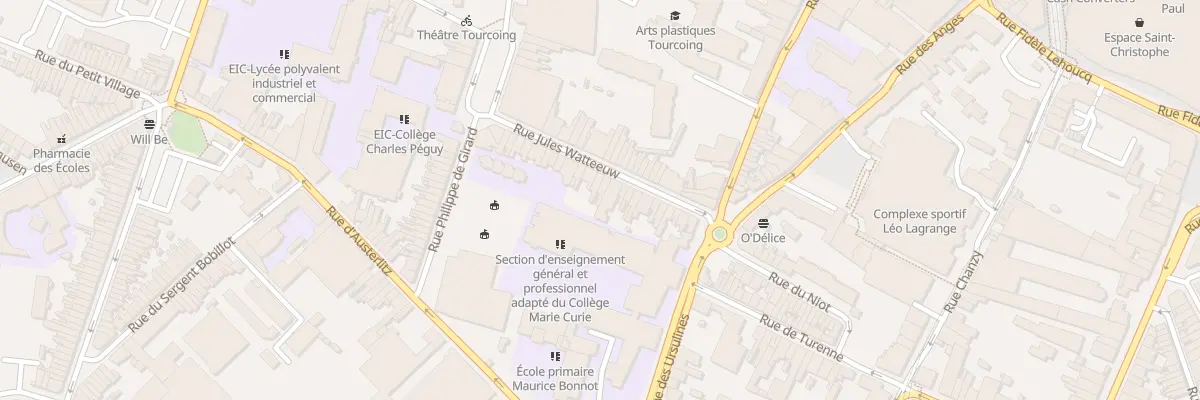 Plan du 25 Rue Jules Watteeuw à Tourcoing