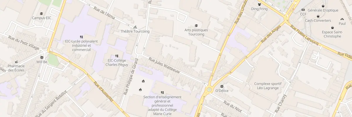 Plan du 28 Rue Jules Watteeuw à Tourcoing