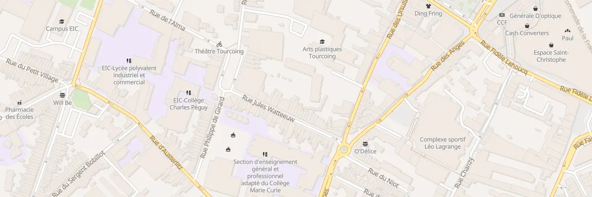 Plan du 26 Rue Jules Watteeuw à Tourcoing
