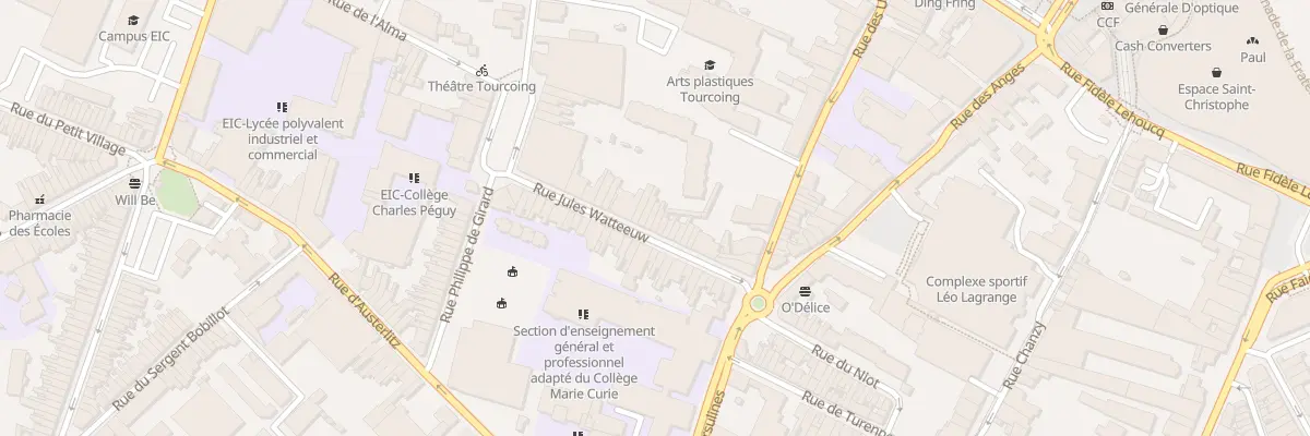 Plan du 22 Rue Jules Watteeuw à Tourcoing