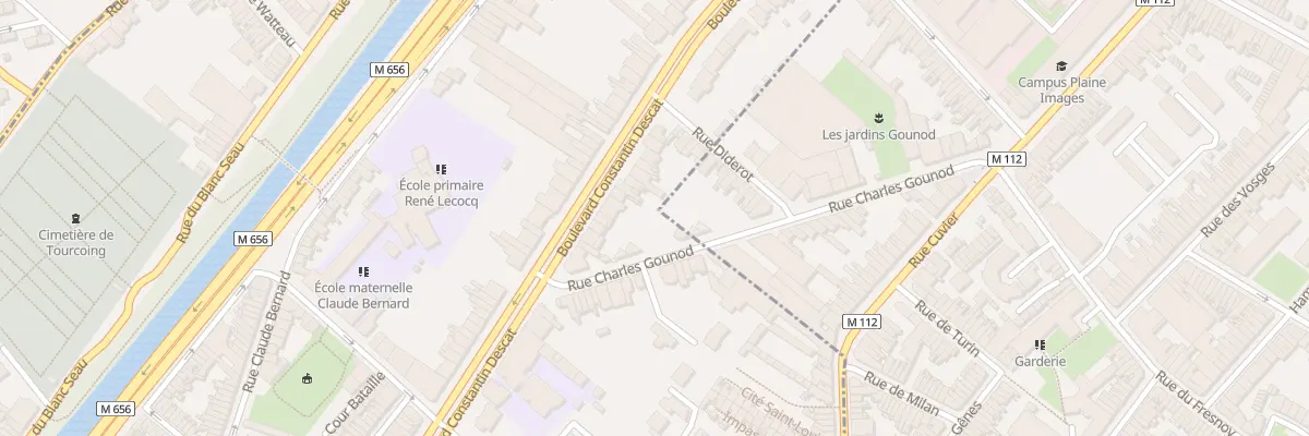 Plan du 191 Bd Constantin Descat à Tourcoing