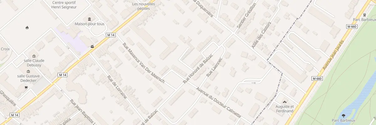 Plan du 13 Rue Honoré De Balzac à Croix
