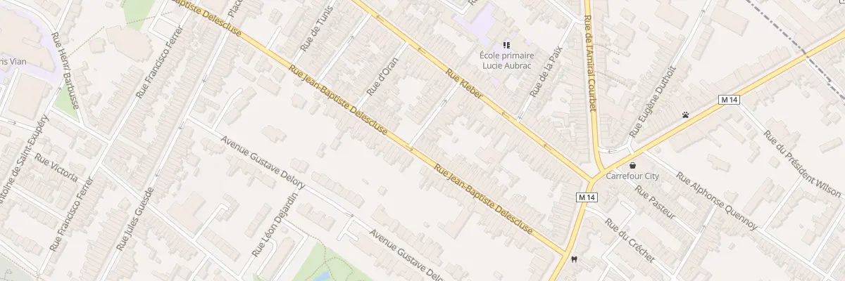 Plan du 74 Rue J B Delescluse à Croix