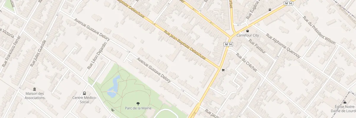 Plan du 25 Rue J B Delescluse à Croix