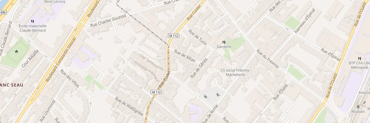 Plan du 9 Rue de Milan à Roubaix