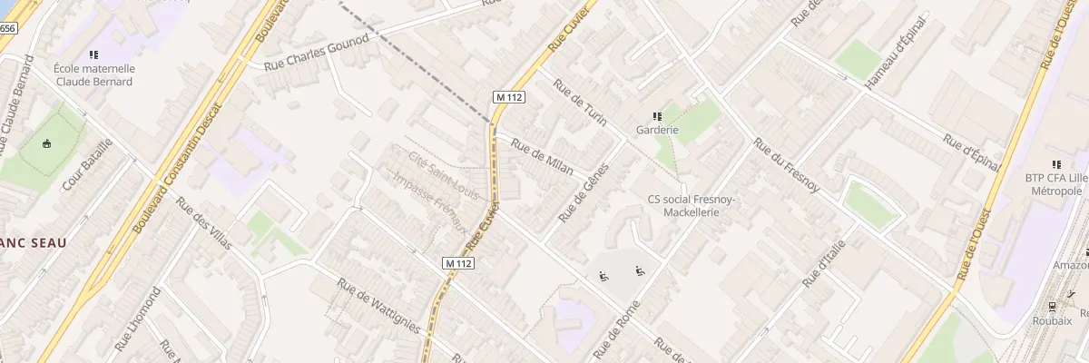 Plan du 7 Rue de Milan à Roubaix