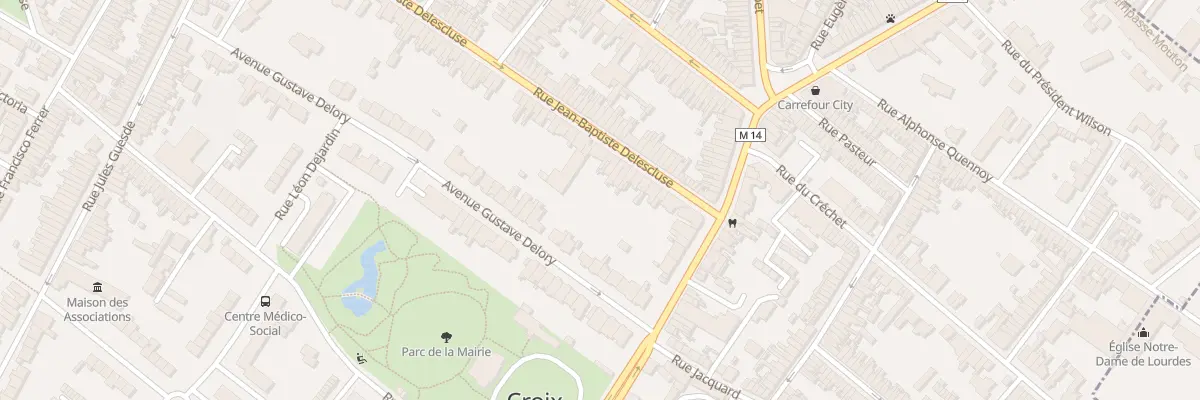 Plan du 17 Rue J B Delescluse à Croix