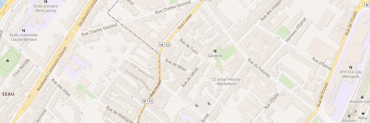 Plan du 8 Rue de Milan à Roubaix