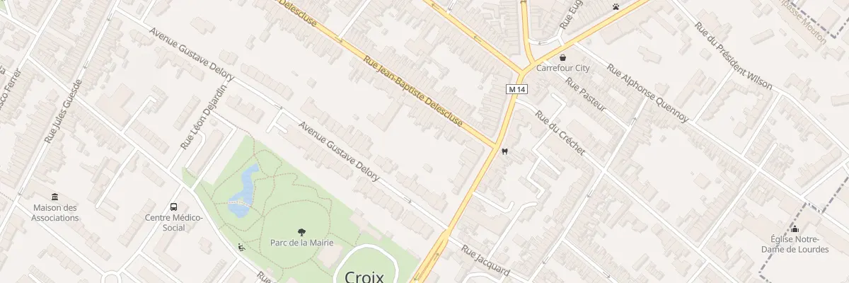 Plan du 11 Rue J B Delescluse à Croix