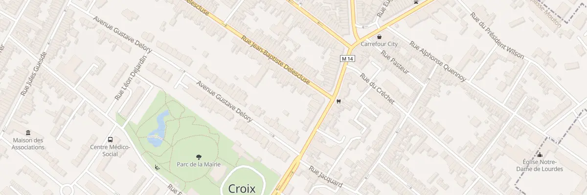 Plan du 7 Rue J B Delescluse à Croix