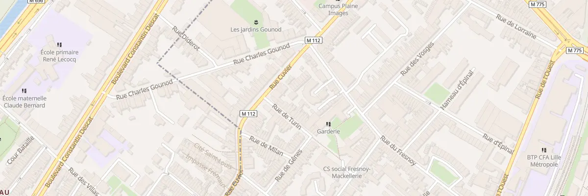Plan du 96B Rue Cuvier à Roubaix