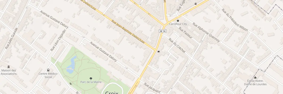 Plan du 5 Rue J B Delescluse à Croix