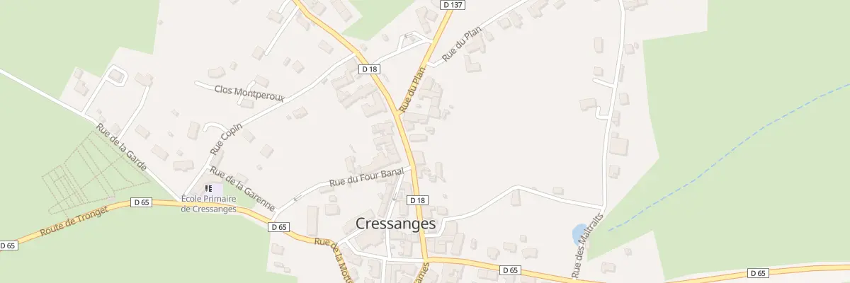 Plan du 16 Rue Grande Rue à Cressanges