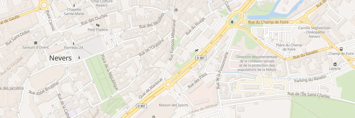 Plan du 12 Rue Francois Mitterrand à Nevers