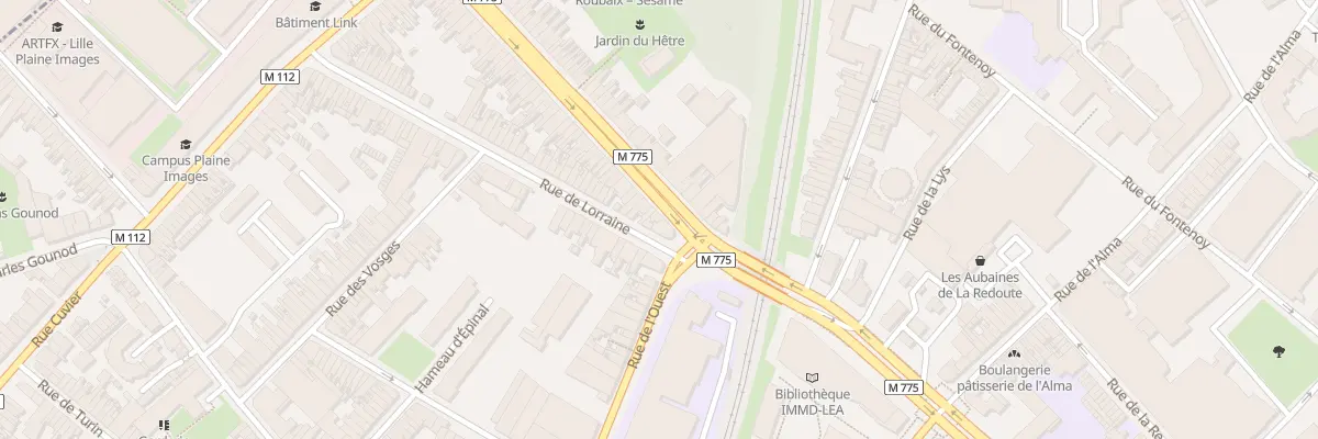 Plan du 2 Rue de Lorraine à Roubaix