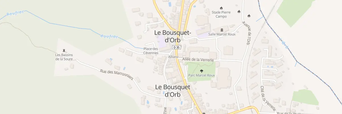 Plan du 1 Rue de la Tine au Bousquet-d’Orb