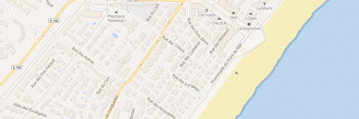 Plan du 12 Rue des Corbieres (Plage) à Narbonne